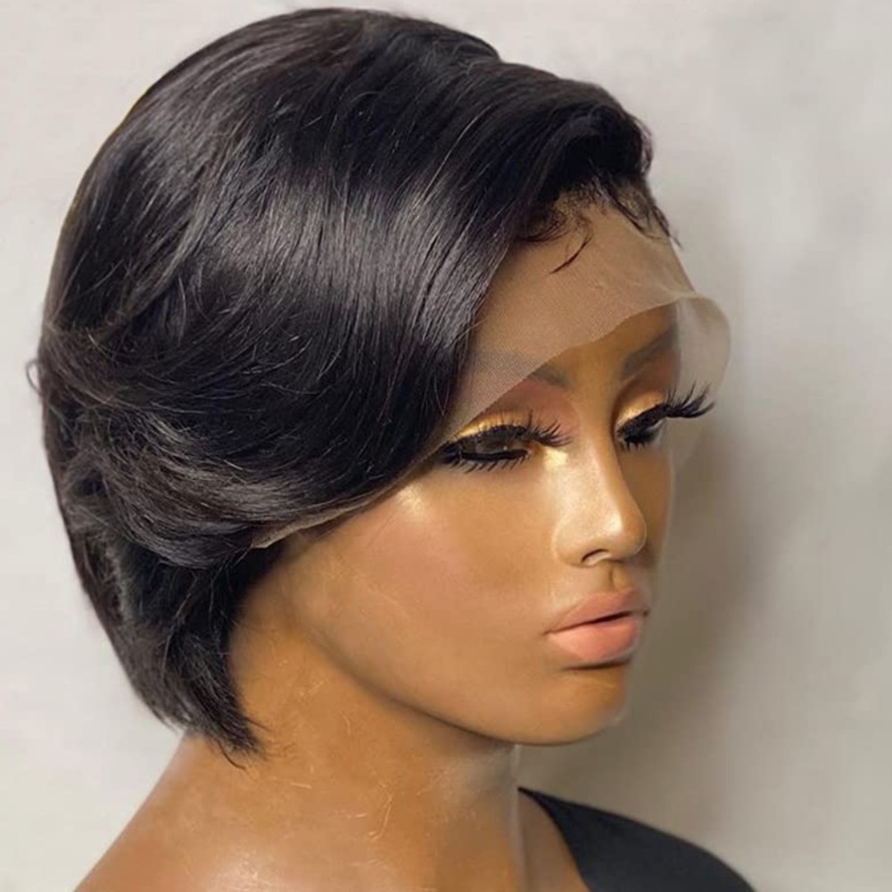 COPY - COPY - Short pixie cut wig short bob wig T part lace front wig 150% dens…